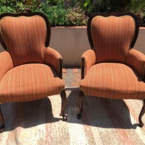 Vintage Queen Anne armchairs x3