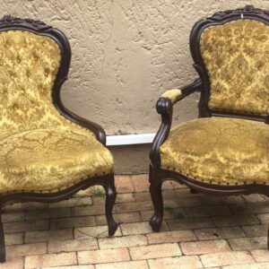 Pair of his and hers Victorian chairs