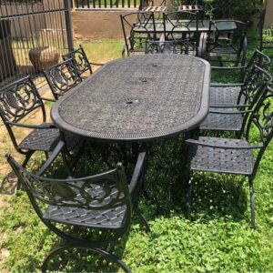 8 seater cast iron patio set