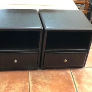 Pair of bonded leather pedestals