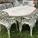8 seater cast aluminium patio set
