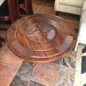 Hand carved solid wooden coffee table