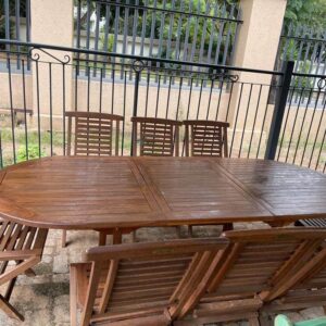 Leisure teak 8 seater wooden patio set