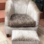 Beautiful tub chair and matching footstool
