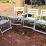 Wooden foldable garden chairs x4
