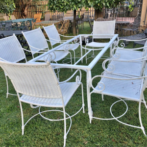 Plaisir du jardin 8 seater wrought iron patio set with heavy glass top