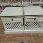 Pair of solid wood bedside pedestals