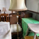 Beautiful brass standing lamp with shade