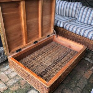 Large wicker coffee table with storage