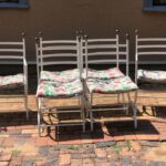 6x wrought iron chairs with cushions