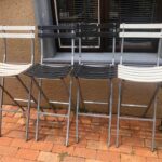 4 foldable metal high bar chairs