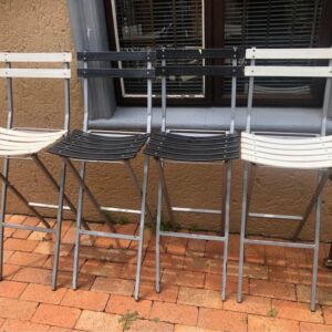 4 foldable metal high bar chairs