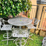 4 seater cast aluminium bar set